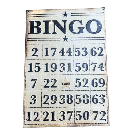 Tin Bingo Wall Hanging Decorative Sign - Picture 1 of 5